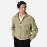Bottega Veneta Men's And Women's Fall/Winter Fashion Casual Solid Color Hand Knitted Sheepskin Suede Zipper Jacket #78925