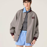 MiuMiu Women's Single-Breasted Checkered Round-Neck Solid-Color Spring/Fall Long-Sleeve Jacket #81591