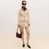 Chanel Jacket Shorts Twill Beige #377772