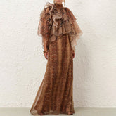 Zimmermann Women's Memento Billow Dress Spliced Snake #333479