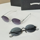 Chrome Hearts Men's Women's Round Rimless Sunglasses Retro Trend Fashion Casual Temperament Eyewear #71655