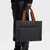 Zegna Men's Business Handheld Tote Bags Imported Leather Laptop Bag # 195386