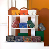 GOYARD Men's and Women's Old Flower Full Print Adjustable Shoulder Strap Canvas Patchwork Leather Flap Messenger Bag Shoulder Crossbody Bags #75318