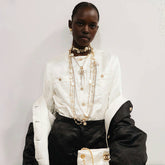 Chanel Women's Spring and Autumn Solid Color Logo Printed Single Breasted Silk Long Sleeve Jacket #78133