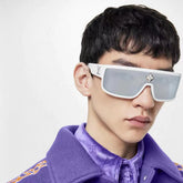 Louis Vuitton Men's Irregular Shape Plate Sunglasses Glasses #96977