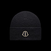 Moncle X Rickowen Men's and Women's Black Cashmere Pompom Hat Cap #97923