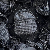 Reckless Scholars 26ss Hand-distressed Perforated Backpack Versatile Street Style Large Capacity Men's Distressed Studded Denim Backpack Bag Bags Male #196831