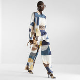 Fendi Women's Summer Patchwork Printed Single-Breasted Long-Sleeved Shirt and Casual Pants Set Suit #77336