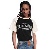 Louis Vuitton Women's Summer Letter Printed Color Blocking Round Neck Short Sleeve T-Shirt #76161