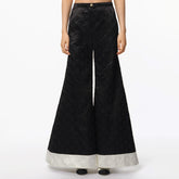 Chanel M¨¦tiers d'art Women's Spring/Autumn Fashion Classic Dark Pattern Jacquard Wide Leg Silk Casual Pants #78288