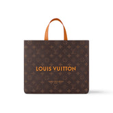 Louis Vuitton Men's Brown Classic Vintage Adjustable Shoulder Strap Embroidered Letter Print Tote Bag - Premium Coated Canvas Leather Bag #75711
