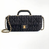 Chanel Tweed Handle Flap Bags Tote Bag Fashionable And Versatile Evening Clutch Luxurious Women's Handbag #82445A