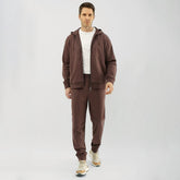 Zegna Solid Color Cotton Casual Hooded Zipper Sweatshirt and Pants #377852
