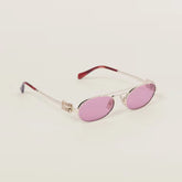 MiuMiu Men's and Women's Mirror Legs Gold Letter Logo Oval Sunglasses Eyeglasses Glasses #75951