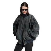 Balenciaga Men's And Women's Spring/Fall Fashion Casual Crewneck Zipper Washed Distressed Splatter-Print Cotton Jacket Down Jacket Coat #78737