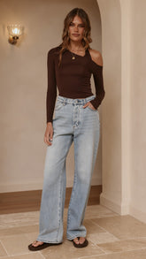Romy Long Sleeve Top - Chocolate