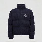Moncler Men's & Women's Fall/Winter Logo Stand Collar Solid Color Zipper Long Sleeve Slim Fit Puffer Down Jacket #81529