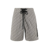 Dior Men's Summer Solid Colour Letter Print Lace Up Casual Straight Swimming Shorts #77469