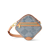 Louis Vuitton Chess Women's Blue Tessellated Print Canvas Leather Shoulder Crossbody Bag Bags #76844