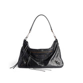 Balenciaga LE CITY MOTO Men's And Women's Fashion Solid Color Leather Zipper Closure Large Capacity Adjustable Shoulder Strap Biker Bag Travel Tote Shoulder Bag Bags 8461862ABEK1000 #79568