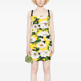 Dolce&Gabbana Women's Summer Floral Print Sleeveless Silk Stretch Satin Mini Dresses Ngvp #1764