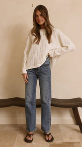 Zana Straight Leg Jeans - Mid Blue