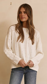 Mia Long Sleeve Top - Cream