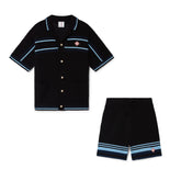 Casablanca Tennis Cotton Crochet Short Sleeve Shirt Shorts Suit #336882