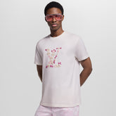 Louis Vuitton x Men's Floral Embroidered Round Neck Cotton Solid Color Summer Straight Short Sleeve T-Shirt #81353