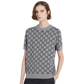 Gucci Gray And Black Reversible GG wool Jacquard Top Featuring Iconic GG Pattern #332622