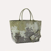 Goyard 170th Anniversary Special Limited Edition Three-tone Forest Green Saint Louis Large Tote Bag (canvas & Chevroches Calfskin) Bag Bags #196798