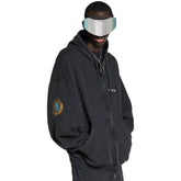 Balenciaga 25FW Hooded Zippered Short Jacket With Emblem Armband #333178