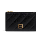 Balenciaga Women's Retro Old Card Bag Leather Coin Purse Wallet Solid Color Bags #71935