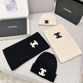 Chanel Knitted Cashmere Scarf Hat #96643