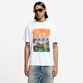Louis Vuitton Men's Summer High Street Rhinestone Printed Solid Color Round Neck Cotton Straight Short Sleeve T-Shirt #81481