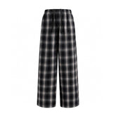 Balenciaga Men's Early Fall New Plaid Splicing Old Pants Loose Silhouette Loose Straight Casual Pants Ngvp #2432