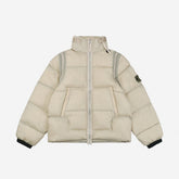 Stone Island Men's and Women's Fishnet Sleeve Label Thickened Warm Stand-up Collar Down Jacket #293445