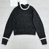 Chanel Top-Qualitu Version Knitted Collared Wool Sweater#375487