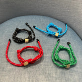 MiuMiu Women Solid Colours Braided Bracelet Anklet Bag Charms Jewelry #99398