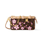 Louis Vuitton LV x TM POCHETTE ACCESSOIRES Women's Detachable Chain Letter Print Coated Canvas Quilted Leather Shoulder Handbag Bag Bags #76639