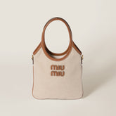 MiuMiu IVY Women's Solid Colour Embroidered Letter Print Canvas and Leather Handbag Tote Bag Bags #76817