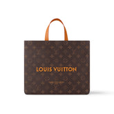 Louis Vuitton Men's Brown Classic Vintage Adjustable Shoulder Strap Embroidered Letter Print Tote Bag - Premium Coated Canvas Leather Bag #75711