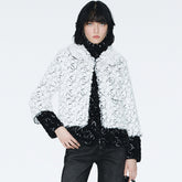 Chanel Jacket Mixed Fibers Sequins White Black #334701