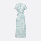 Dior Women's Spring Summer Autumn High Street Long Solid Color Short Sleeve Round Neck Floral Printed Silk Dioriviera Shirt Dresses Ngvp #1956