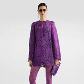 Dolce&Gabbana Women's Summer Cordonetto Lace Short Dresses Solid Color Tie Round Neck Long Sleeve Ngvp #2148