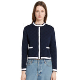 Gucci Women's Spring And Fall V-neck Single Breasted Drop Shoulder Long Sleeved Knit Cardigan Jacket #77765