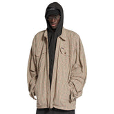 Balenciaga Men's And Women's Fall/winter Fashion Casual Collared Zipper Plaid Shirt Style Oversized Jacket #79556