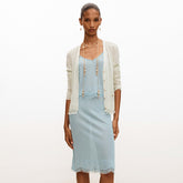 Chanel Top Midi Skirt Mixed Fibers Light Blue #377753