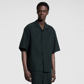 Louis Vuitton Men's Summer Solid Color Embroidered Full Print Silk Blend Single Breasted V-neck Short Sleeved Shirt #77565