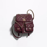 Chanel Women's Duma Bordeaux Red Leather Frog Large Backpack #332640